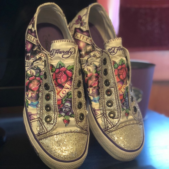 ed hardy converse sneakers